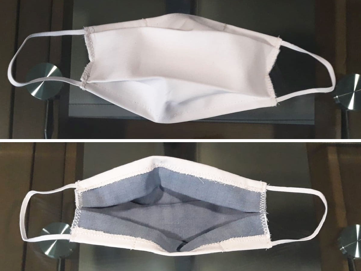 Masque terminé, côté pile et côté face